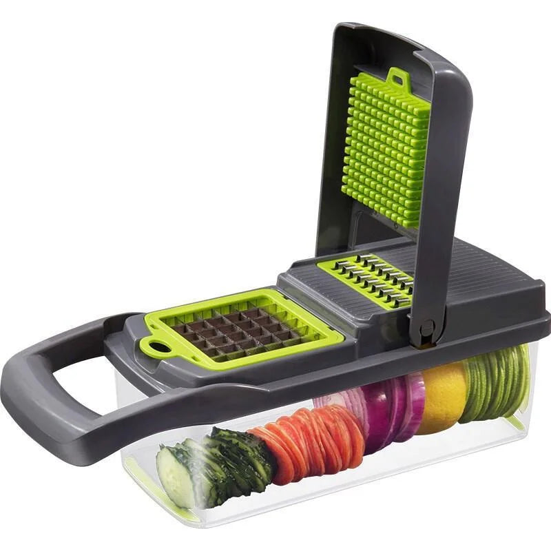 1-Piece Multi-Use Vegetable Chopper - Blades for Slicing/Dicing/Mincing, BPA-Free, Easy to Clean for Home Kitchen