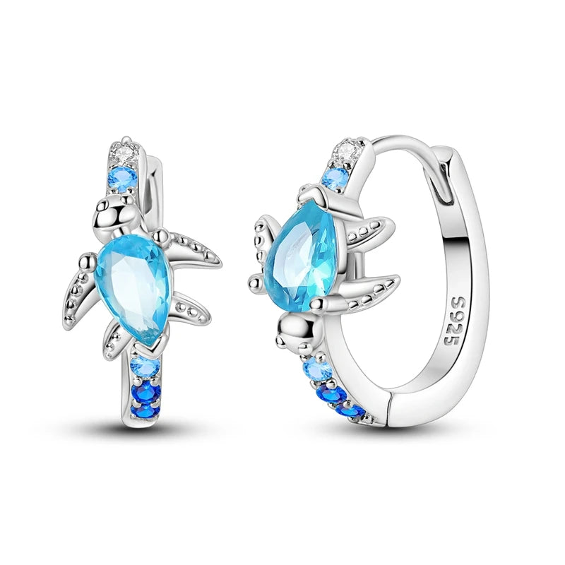 MULA 925 Sterling Silver Earring Stud For Women Fine Jewelry Gift Butterfly Four-leaf Clover Flowers Firefly Zircon Hoop Earring