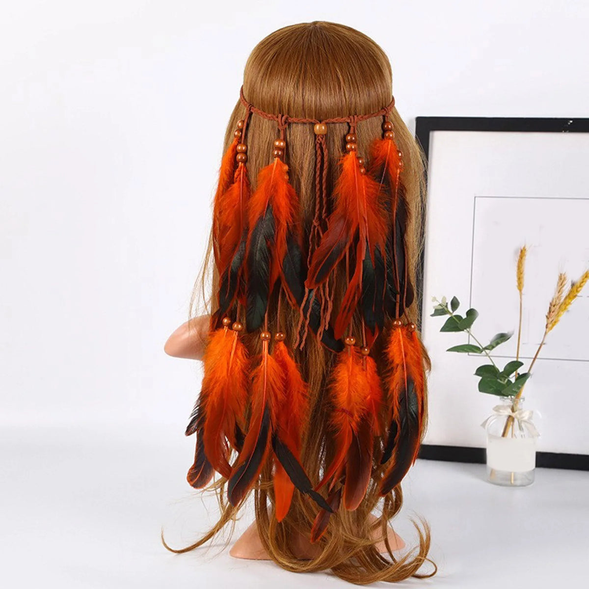 Bohemian Hippie Headband Dream Catcher Feather Headdress Ladies Fashion Peacock Feather Headbands Festival Hair Accessories
