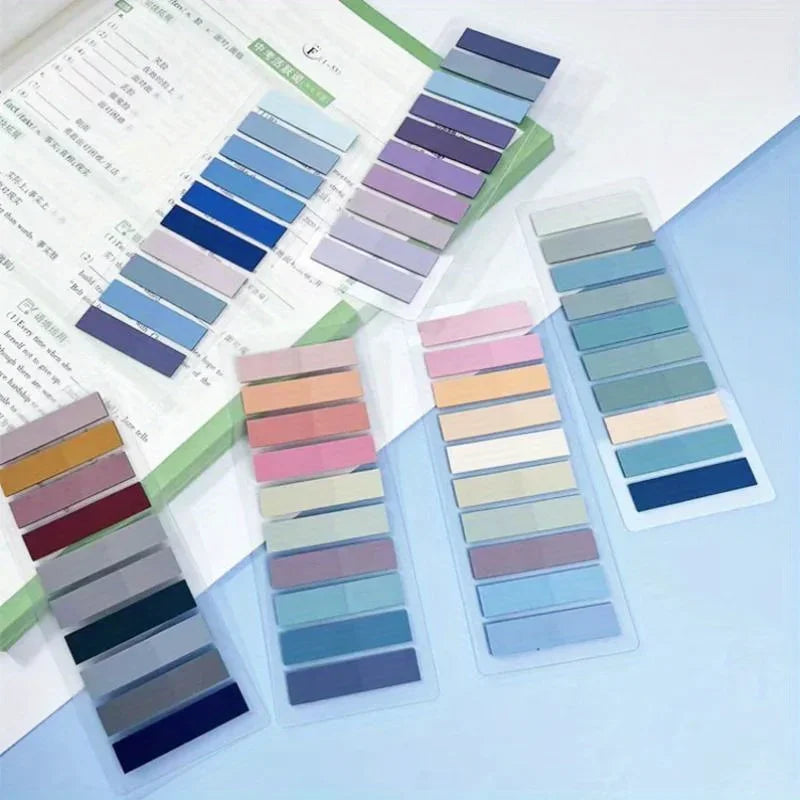 Self-Stick Notes, PET Waterproof Sticky Notes, Solid Color Plain Notepad, Cute Stationery Decals for Students Scrapbooking Journal, School Gift