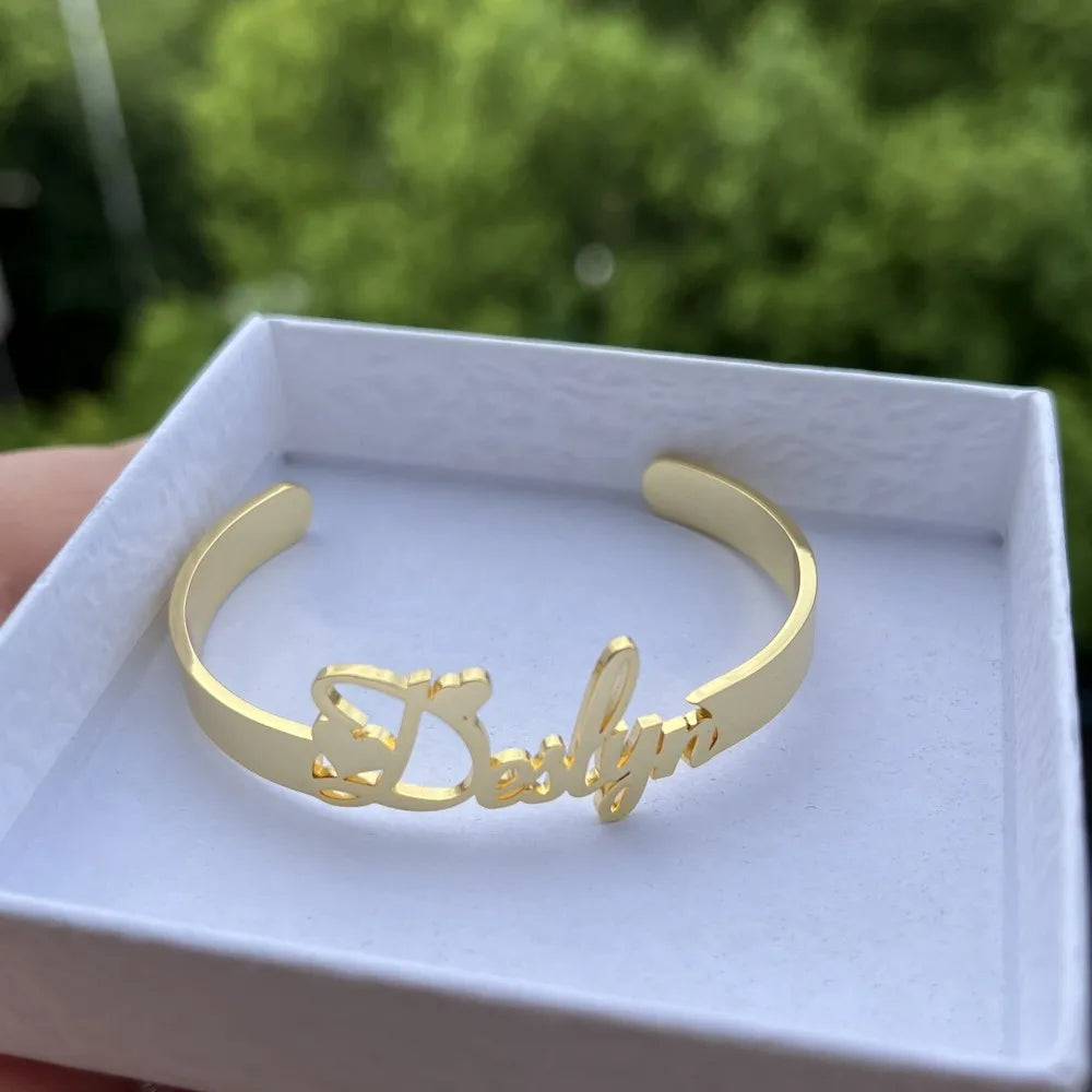 DUOYING Custom Letter Necklace with Name Bracelet Personlized Stainless Steel Nameplate Jewelry Set For Kids