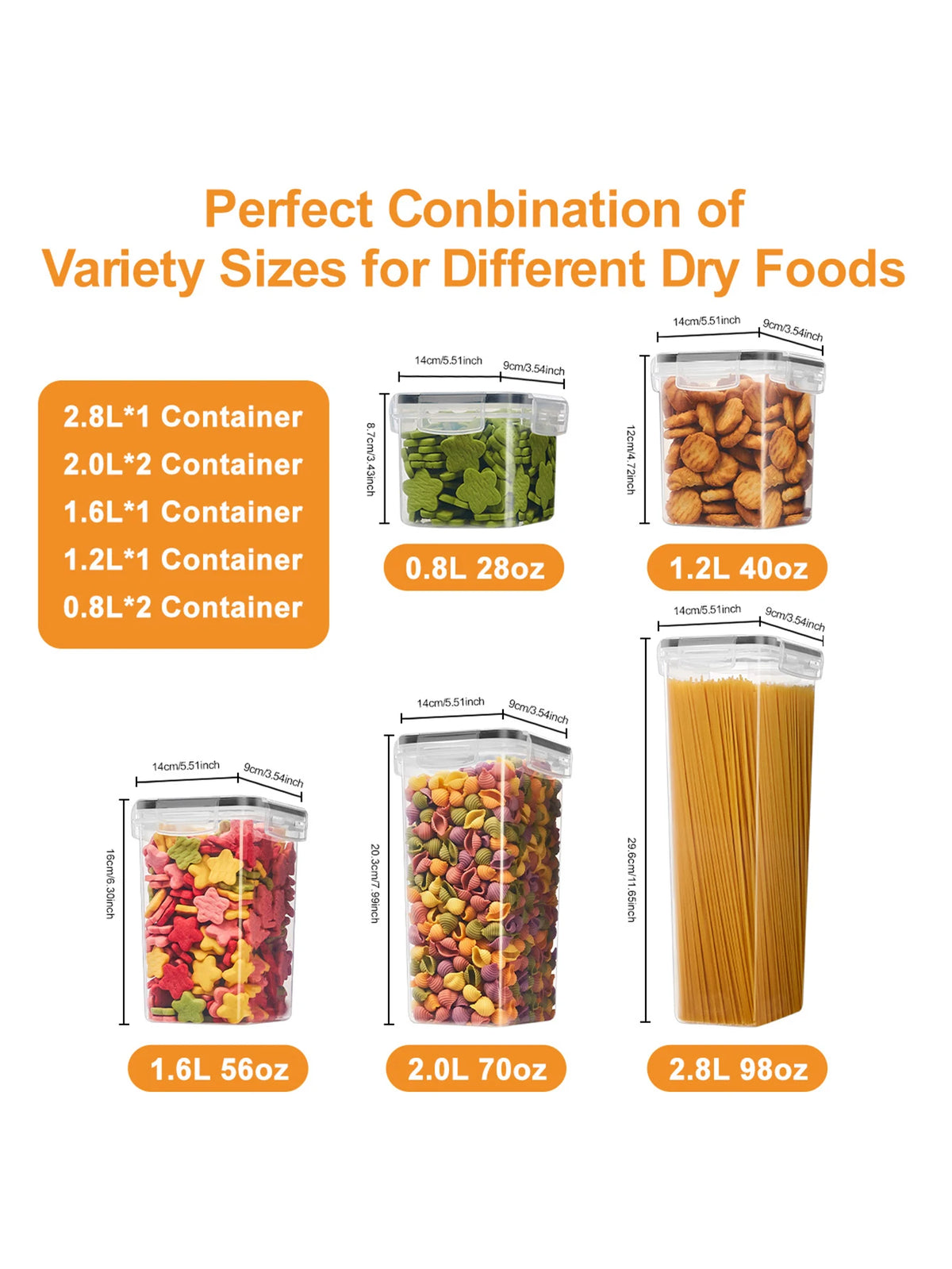 14pcs, Kitchen Gadgets, Sealed Pasta Boxes with Lids, Labels and Markings - Versatile Containers for Pasta, Dry Food,