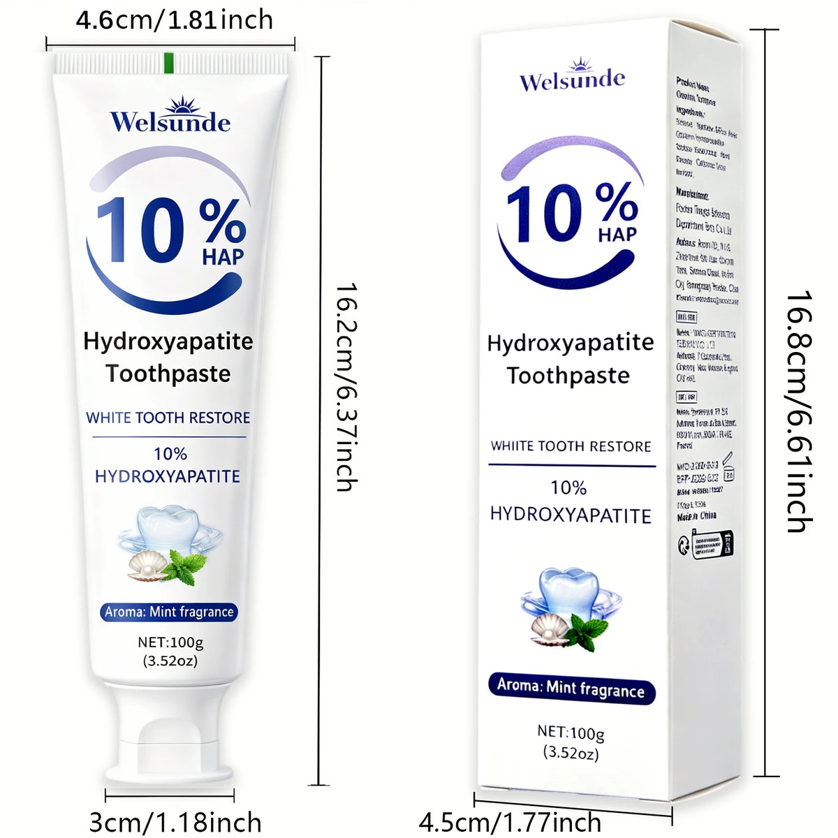 Powerful Whitening Toothpaste for Teeth & Deep Cleaning - Natural Mint Flavor, Breath Freshness, Micro-Polishing, Gentle on Sensitive Tooth & Gums, Oral Health, Specialized Dental Care, Suitable for Everyone, Perfect for Dail